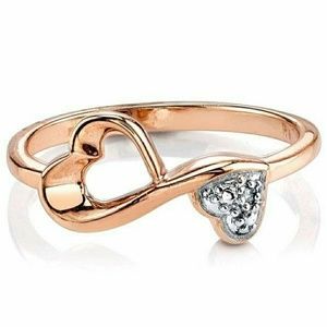 LOVE GROWS New Heart Ring W/Genuine Diamond